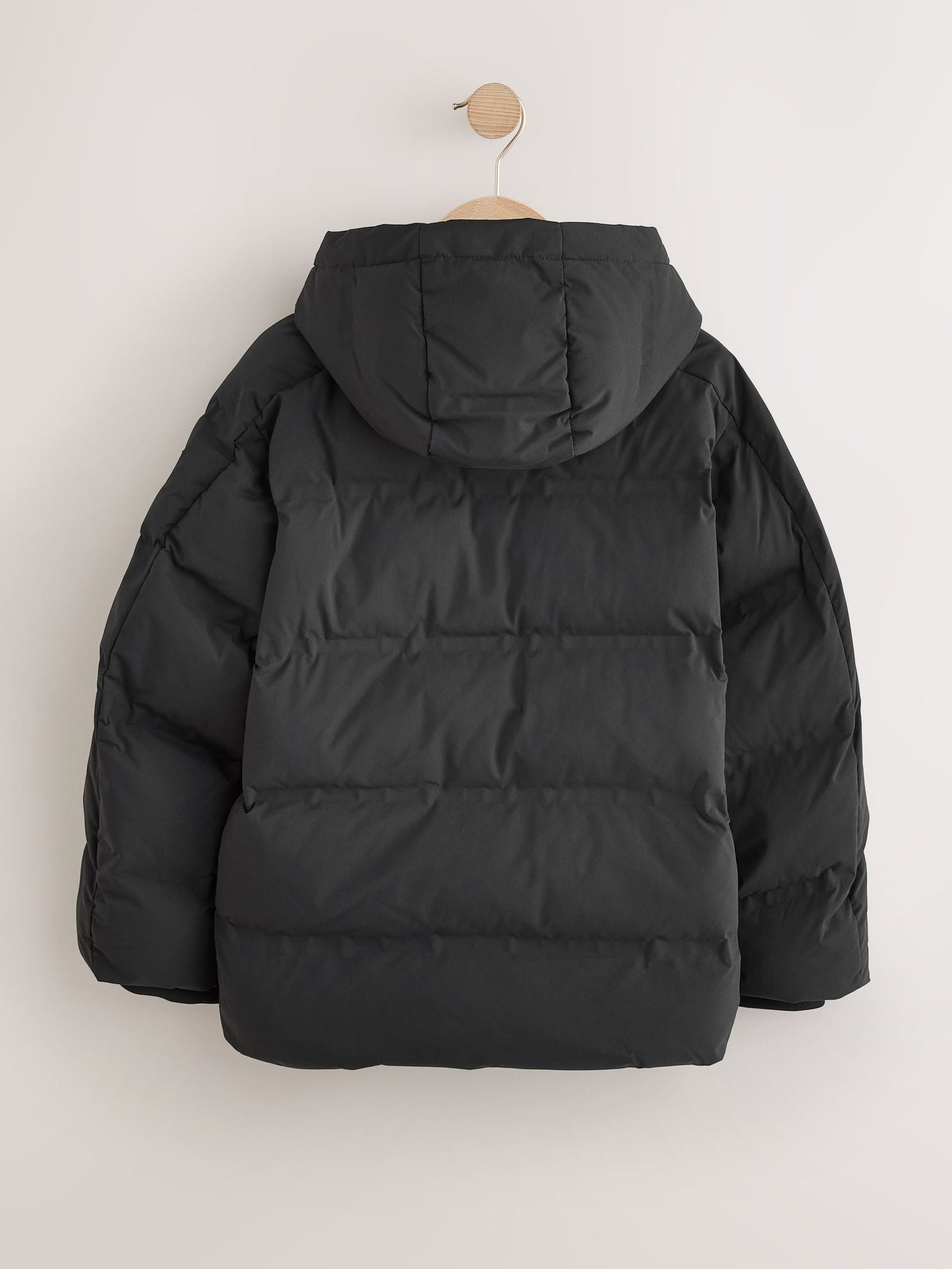 Black Shower Resistant Microfleece Lined Padded Coat (3-17yrs)