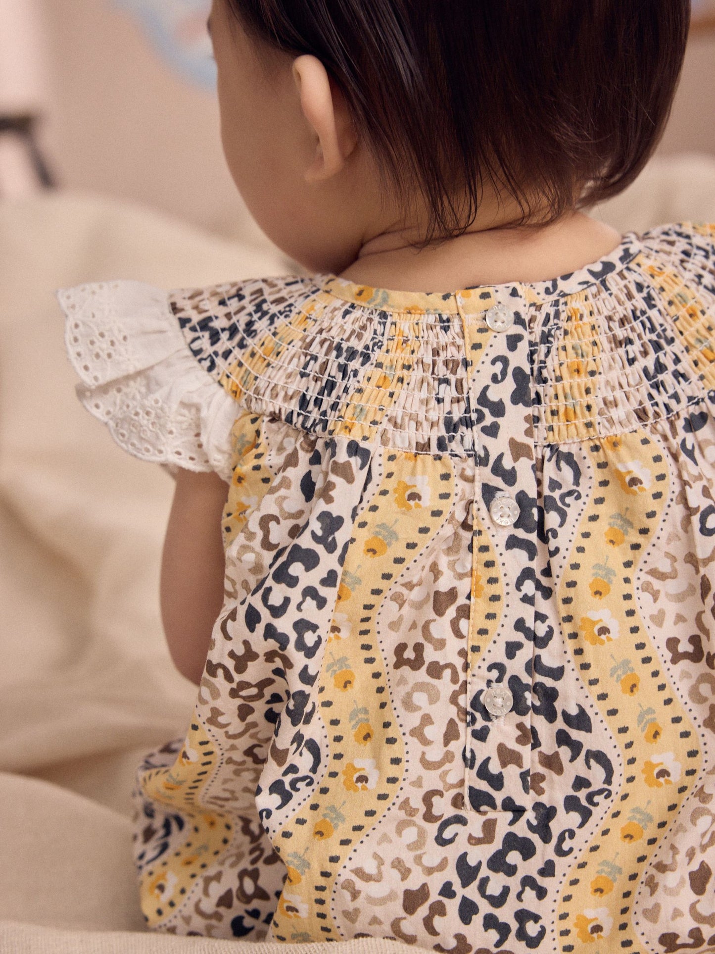 Brown Patterned Cath Kidston Cotton Printed Baby Broderie Romper image 4