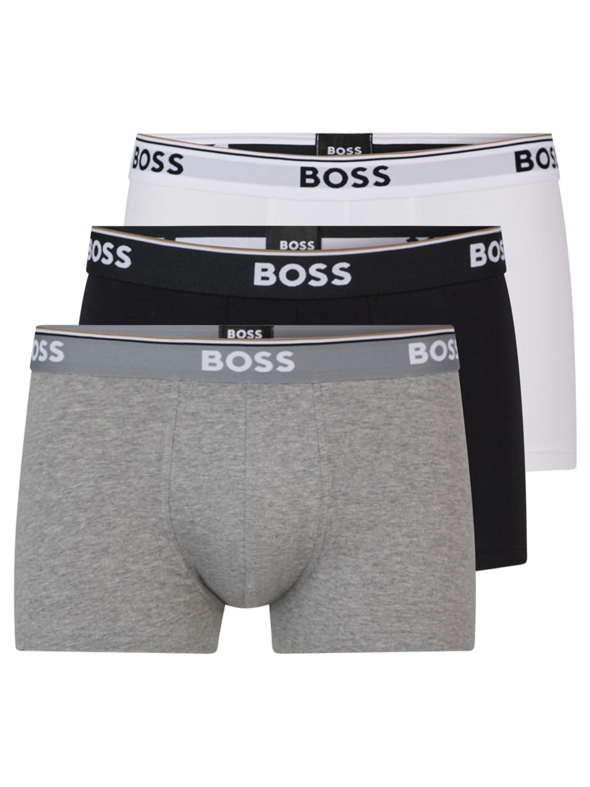 Dsiney Kidz - BOSS White/Grey/Black Power Stretch Cotton Trunk Boxers 3 Pack image 1