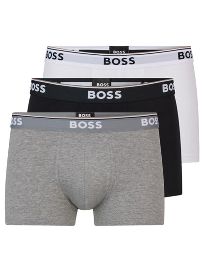 Dsiney Kidz - BOSS White/Grey/Black Power Stretch Cotton Trunk Boxers 3 Pack image 1