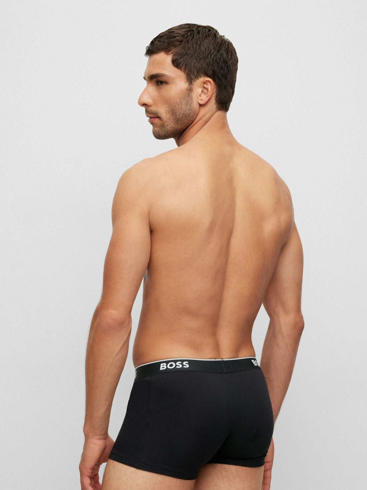Dsiney Kidz - BOSS White/Grey/Black Power Stretch Cotton Trunk Boxers 3 Pack image 3