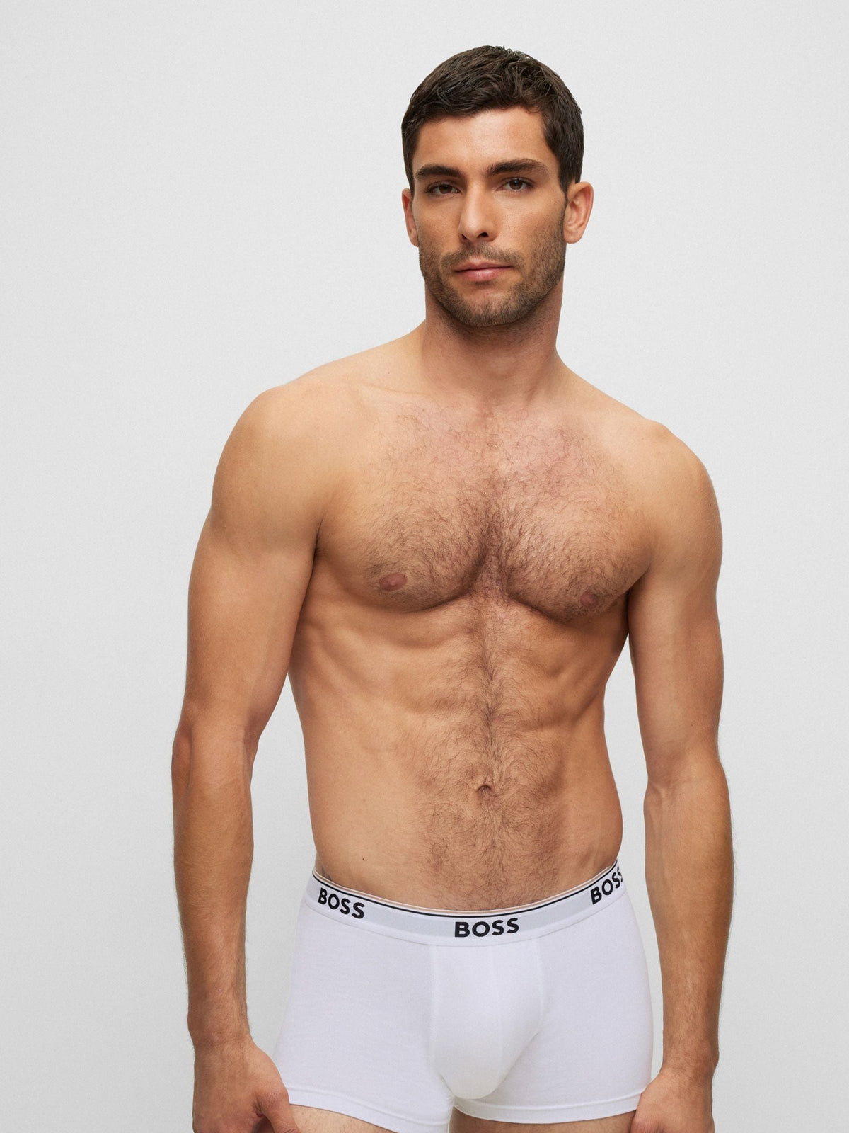 Dsiney Kidz - BOSS White/Grey/Black Power Stretch Cotton Trunk Boxers 3 Pack image 4