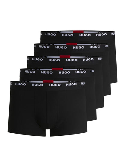 Dsiney Kidz - HUGO Black Hugo Logo Waistband Stretch Cotton Trunks 5 Pack image 1
