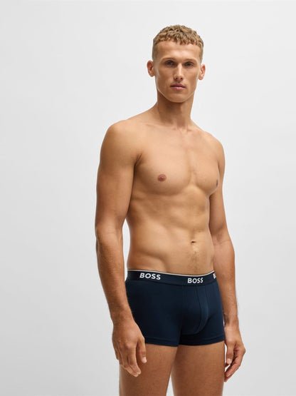 Dsiney Kidz - BOSS Navy Blue Power Stretch Cotton Trunk Boxers 3 Pack image 2