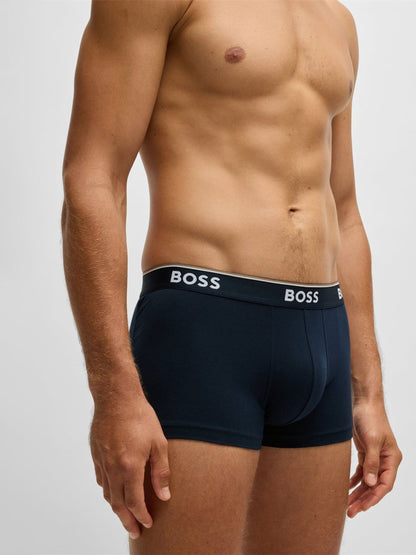 Dsiney Kidz - BOSS Navy Blue Power Stretch Cotton Trunk Boxers 3 Pack image 4
