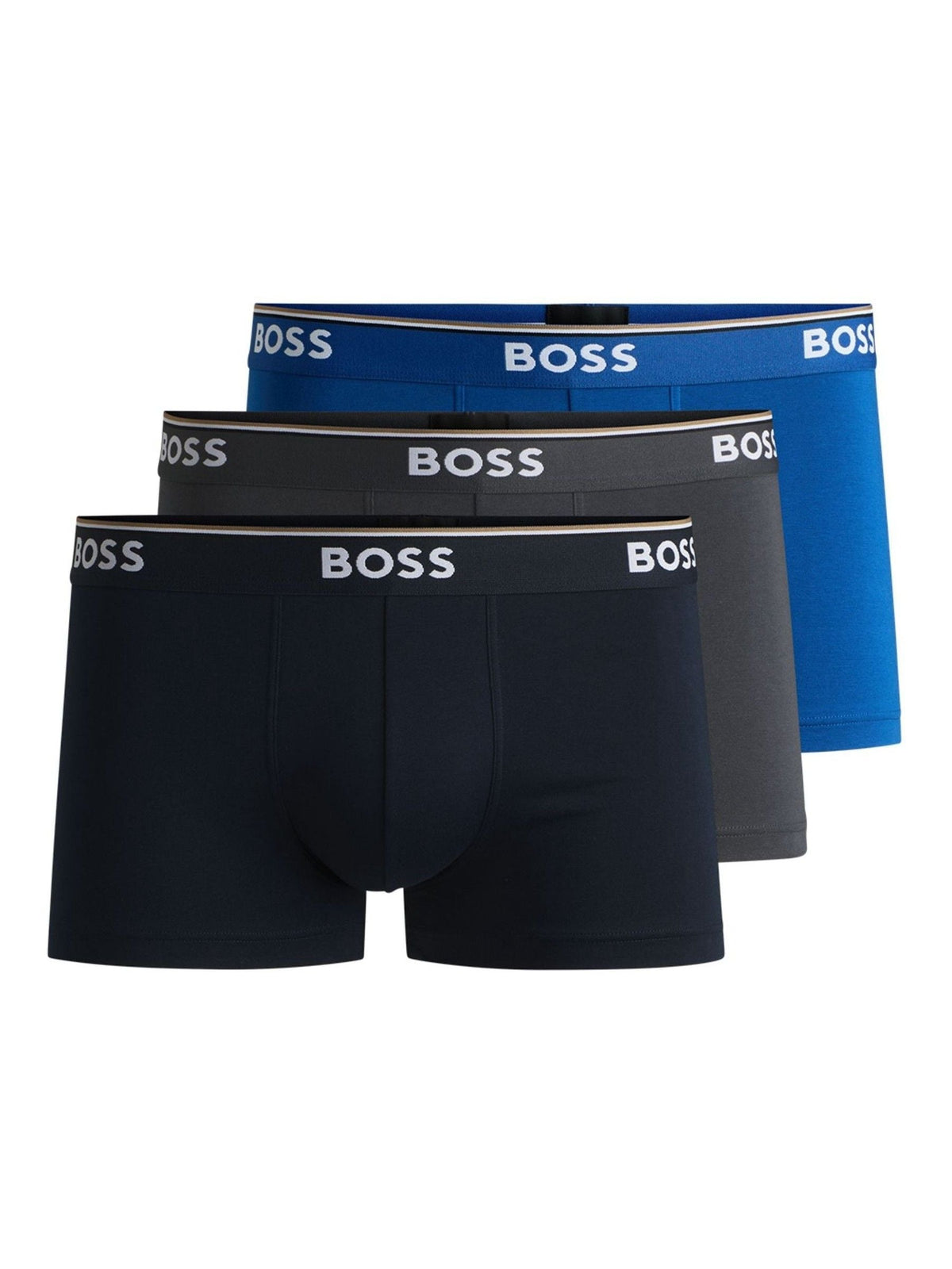 Dsiney Kidz - BOSS Navy/Grey/Blue Power Stretch Cotton Trunk Boxers 3 Pack image 1