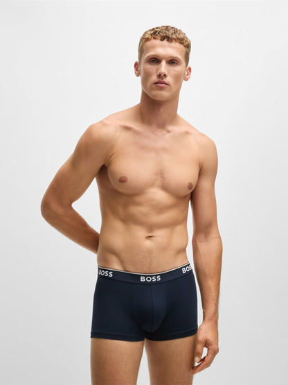 Dsiney Kidz - BOSS Navy/Grey/Blue Power Stretch Cotton Trunk Boxers 3 Pack image 2
