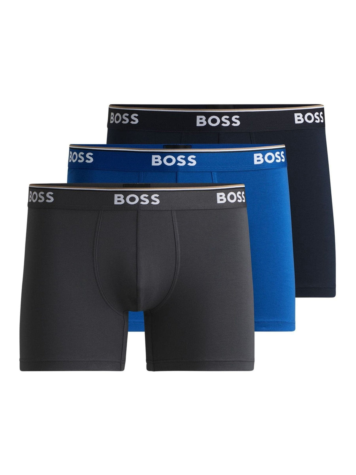 Dsiney Kidz - BOSS Blue/Black Power Stretch Cotton Hipster Boxers 3 Pack image 1