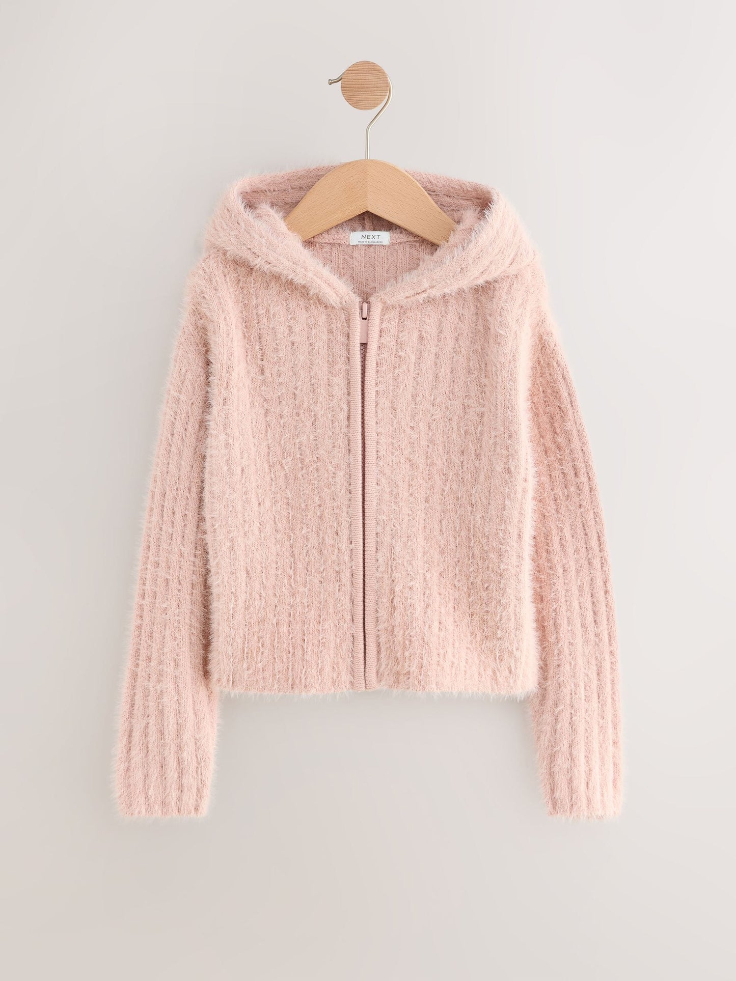 Pink Fluffy Zip Through Hoodie (3-16yrs)