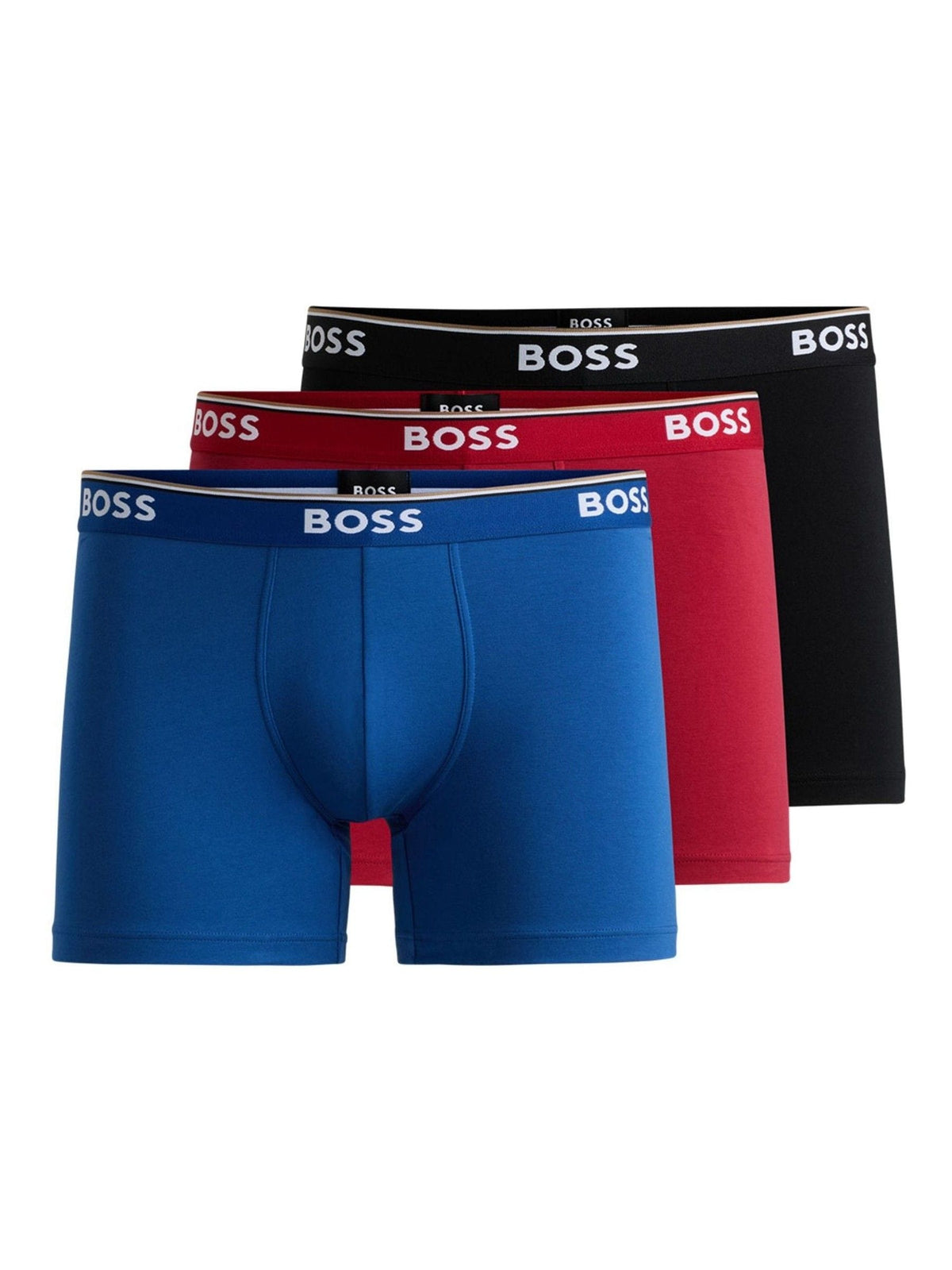 Dsiney Kidz - BOSS Blue/ Red/ Black Power Stretch Cotton Hipster Boxers 3 Pack image 1