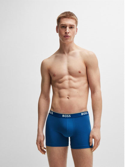 Dsiney Kidz - BOSS Blue/ Red/ Black Power Stretch Cotton Hipster Boxers 3 Pack image 3