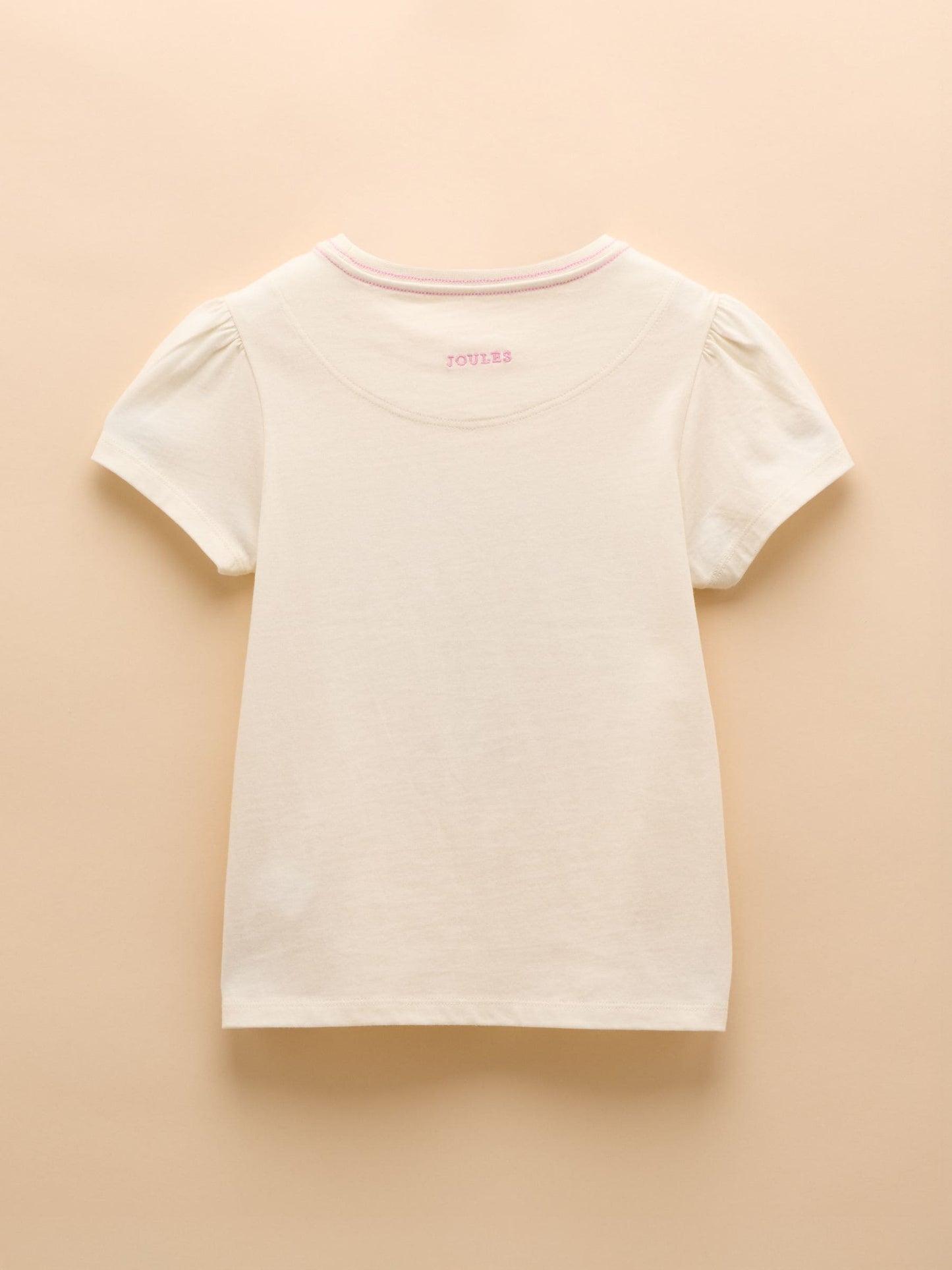 Joules Girls' Astra Cream Seahorse Applique Cotton T-Shirt image 2