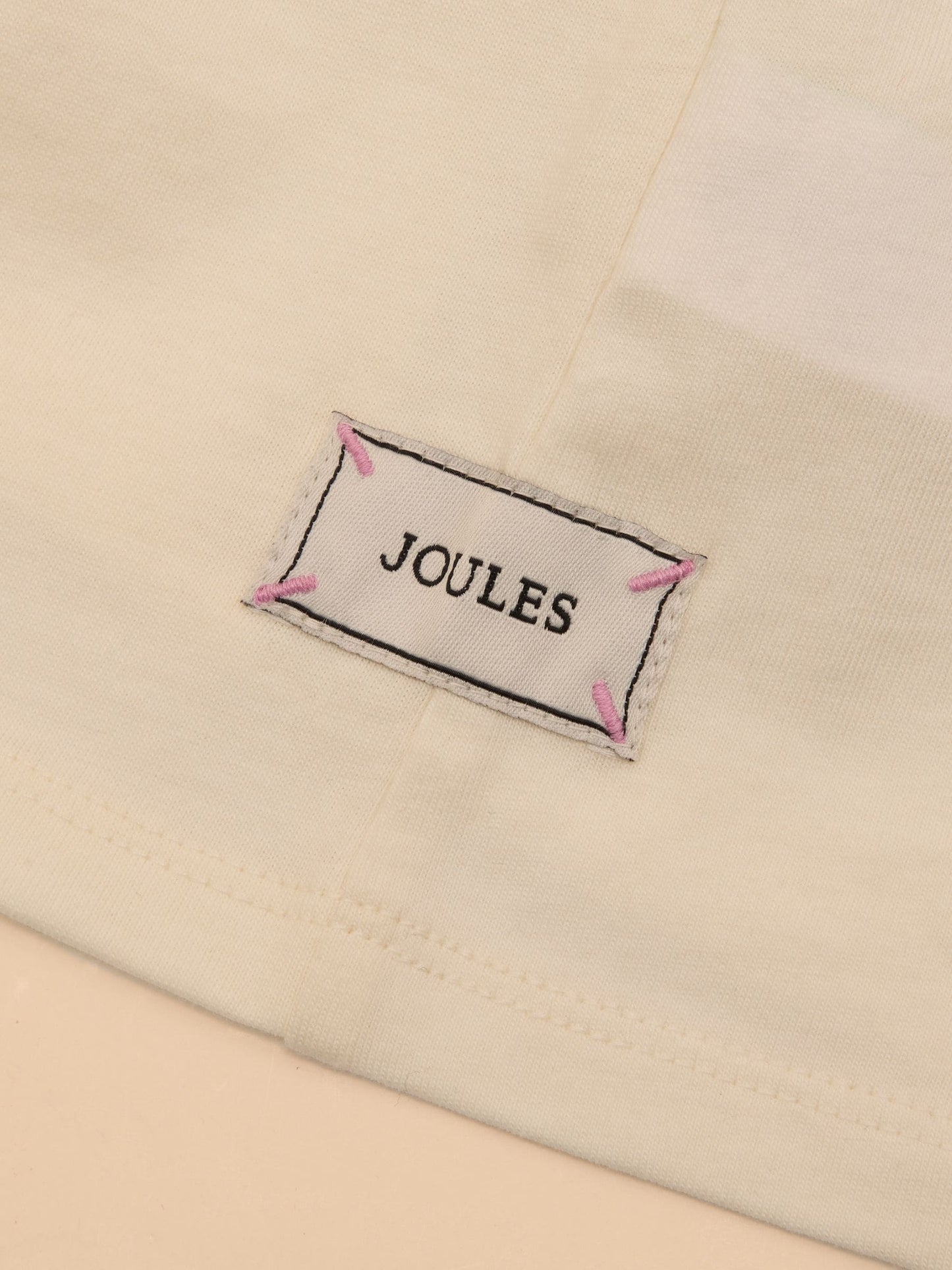 Joules Girls' Astra Cream Seahorse Applique Cotton T-Shirt image 4