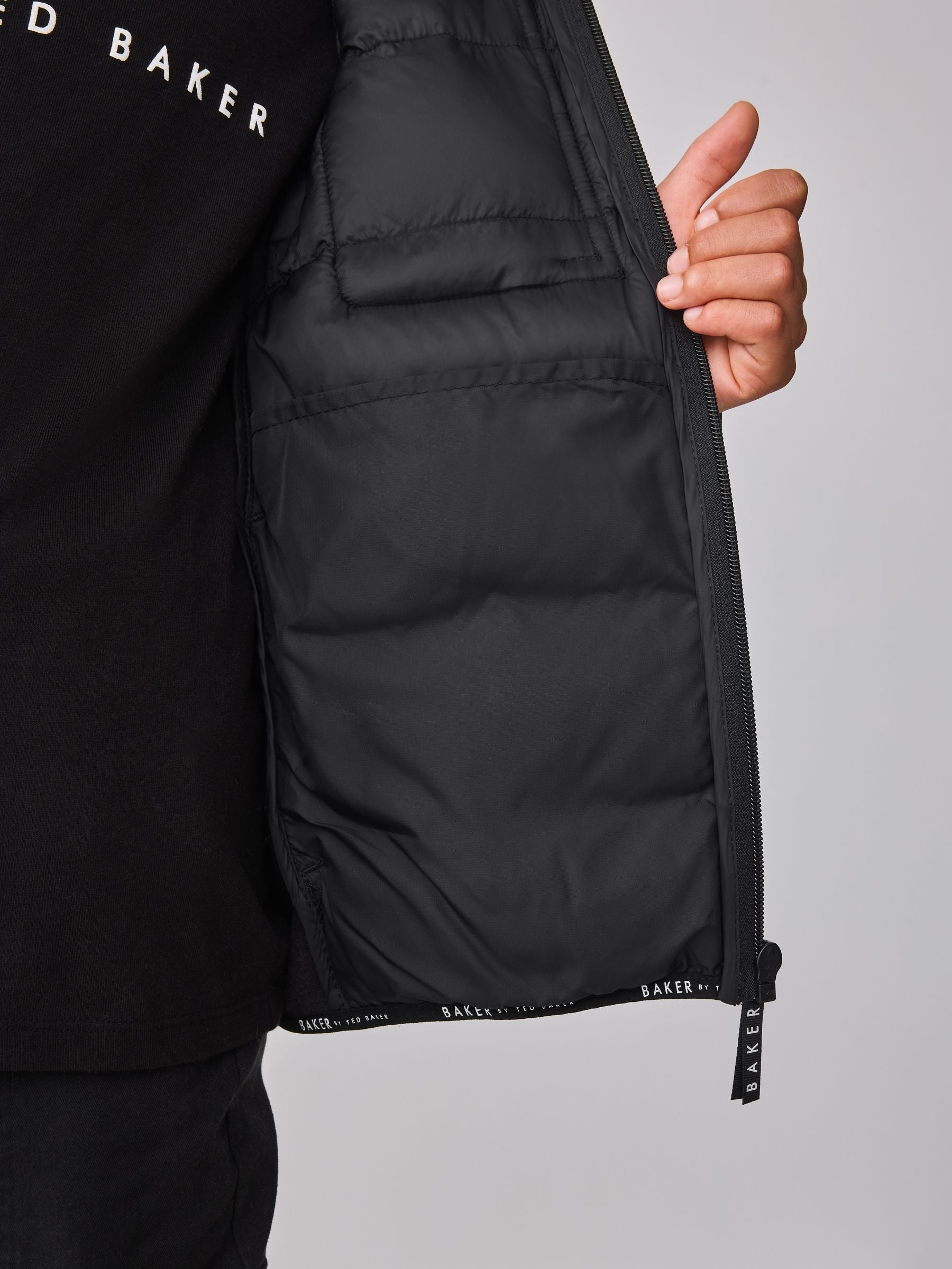 Baker by Ted Baker Shower Resistant Neoprene Padded Black Jacket image 7