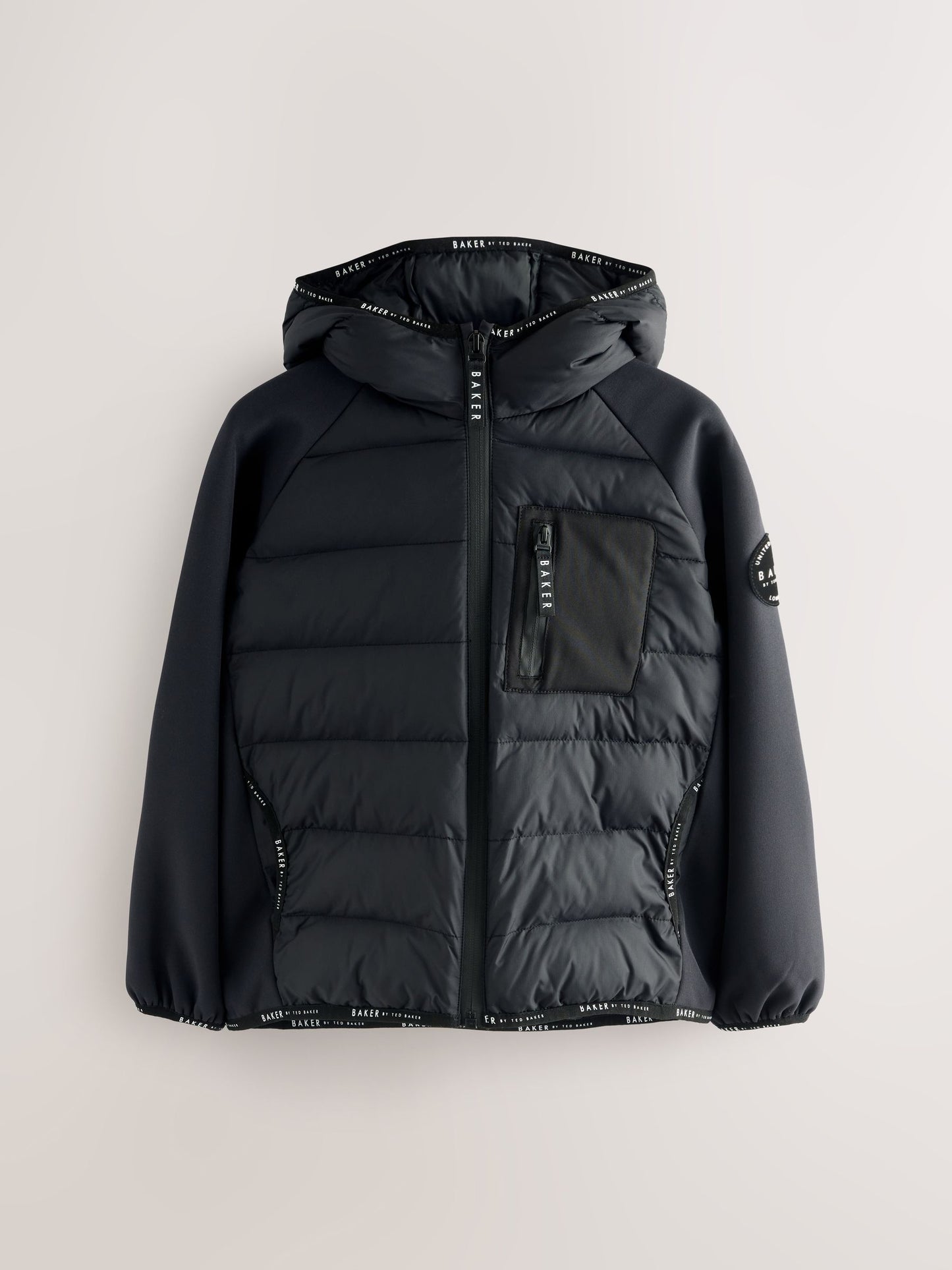 Baker by Ted Baker Shower Resistant Neoprene Padded Black Jacket image 8