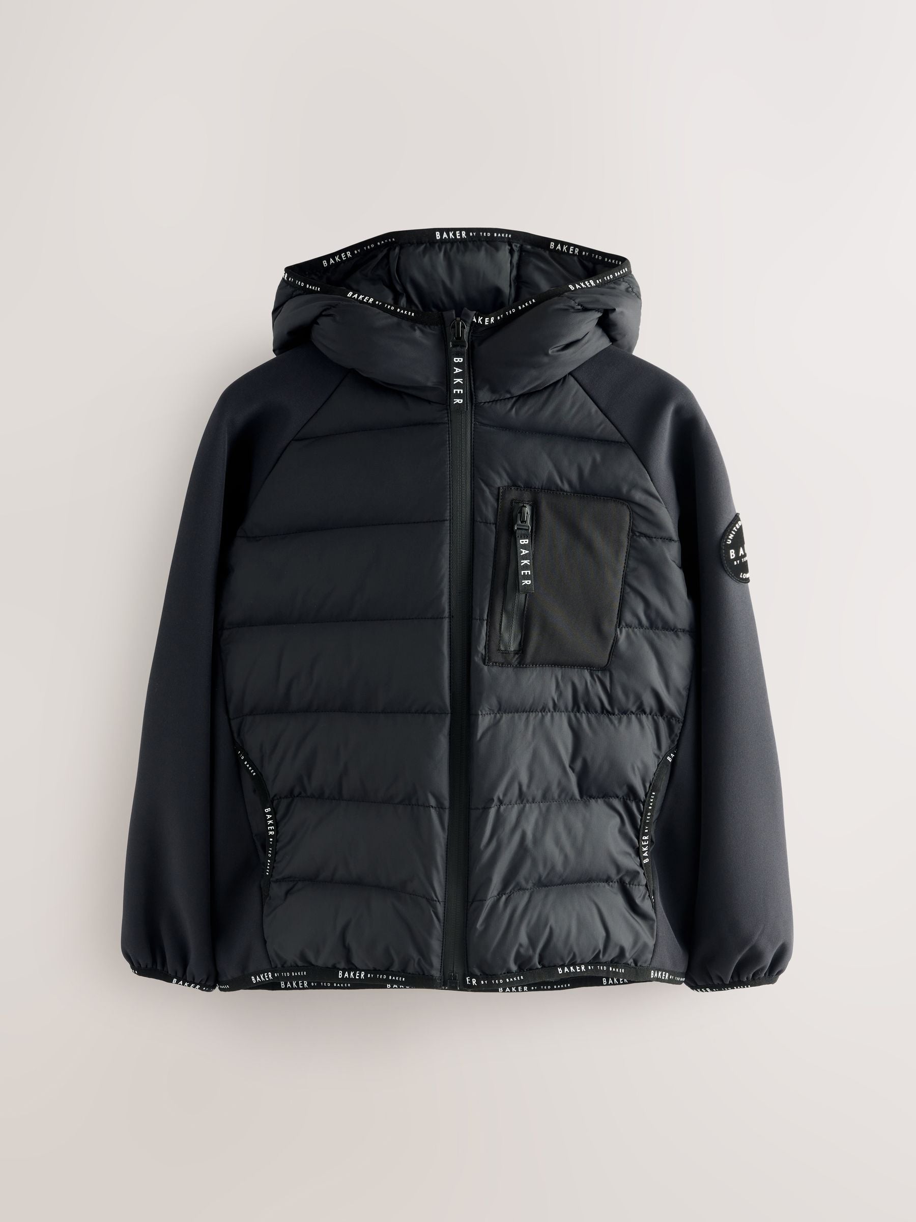 Baker by Ted Baker Shower Resistant Neoprene Padded Black Jacket image 8