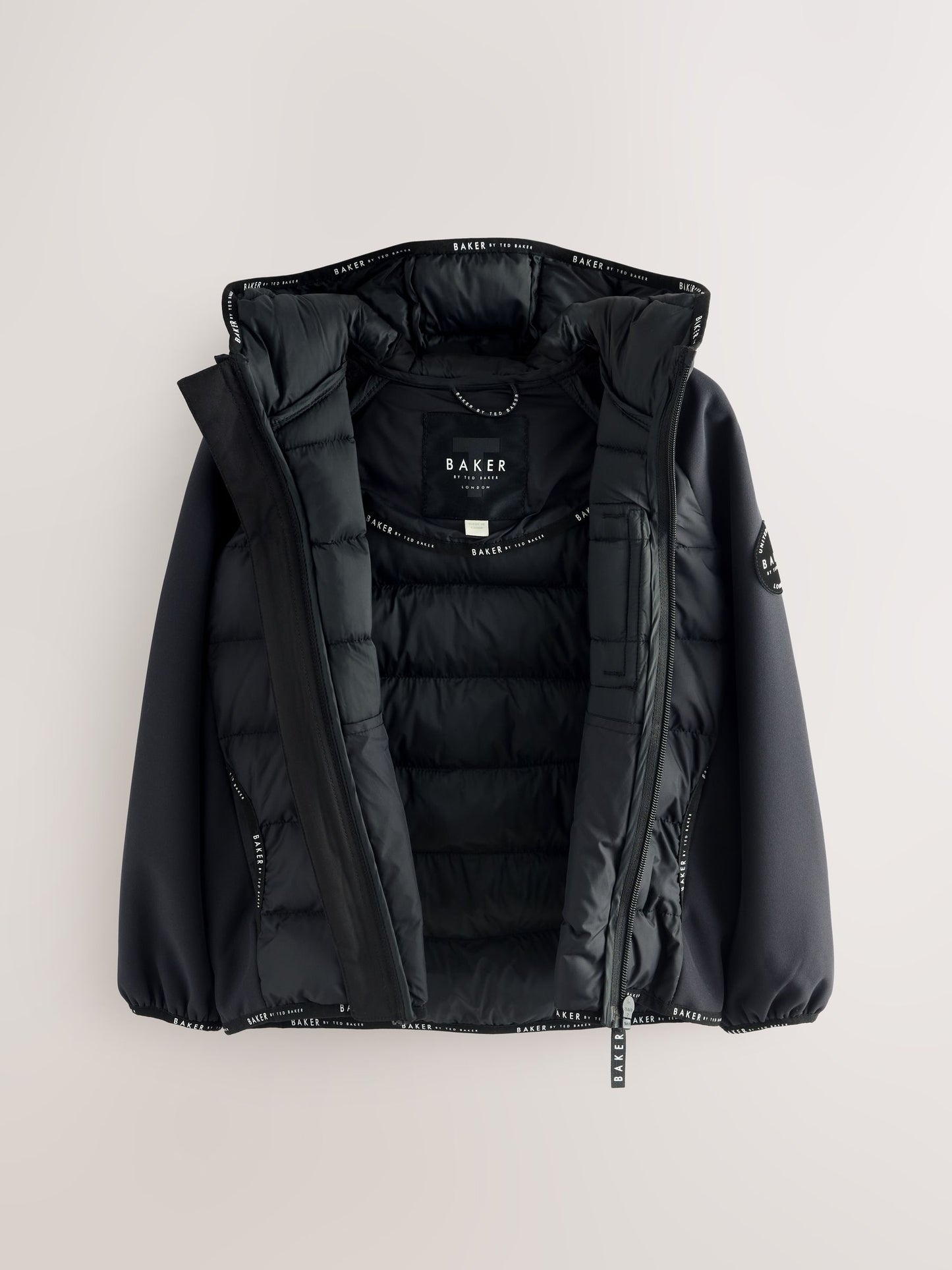 Baker by Ted Baker Shower Resistant Neoprene Padded Black Jacket image 9