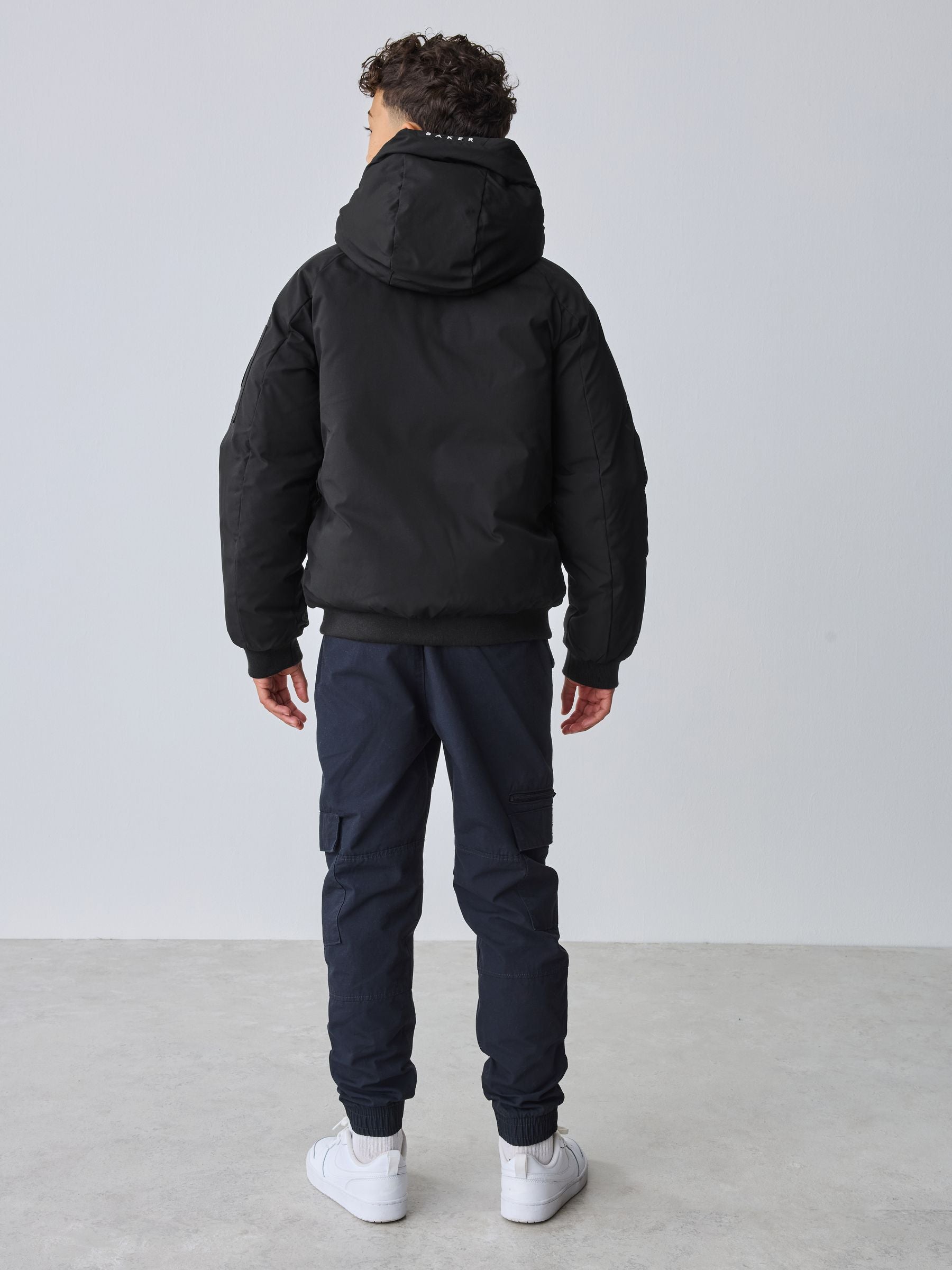 Baker by Ted Baker Shower Resistant Padded Bomber Black Coat image 2