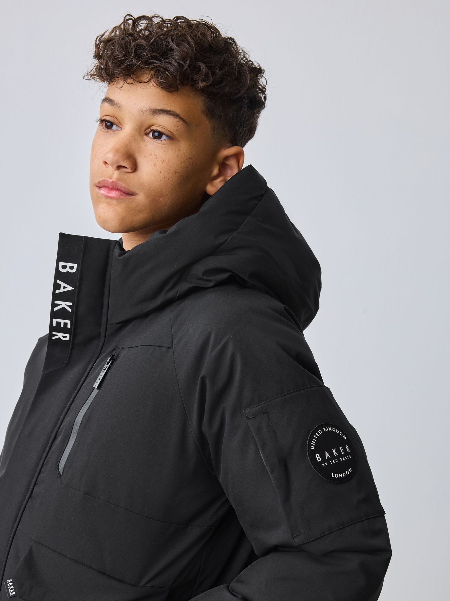 Baker by Ted Baker Shower Resistant Padded Bomber Black Coat image 7