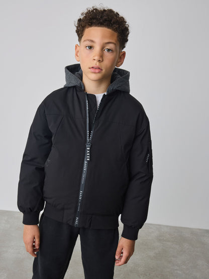Baker by Ted Baker Shower Resistant Padded Bomber Black Coat image 1