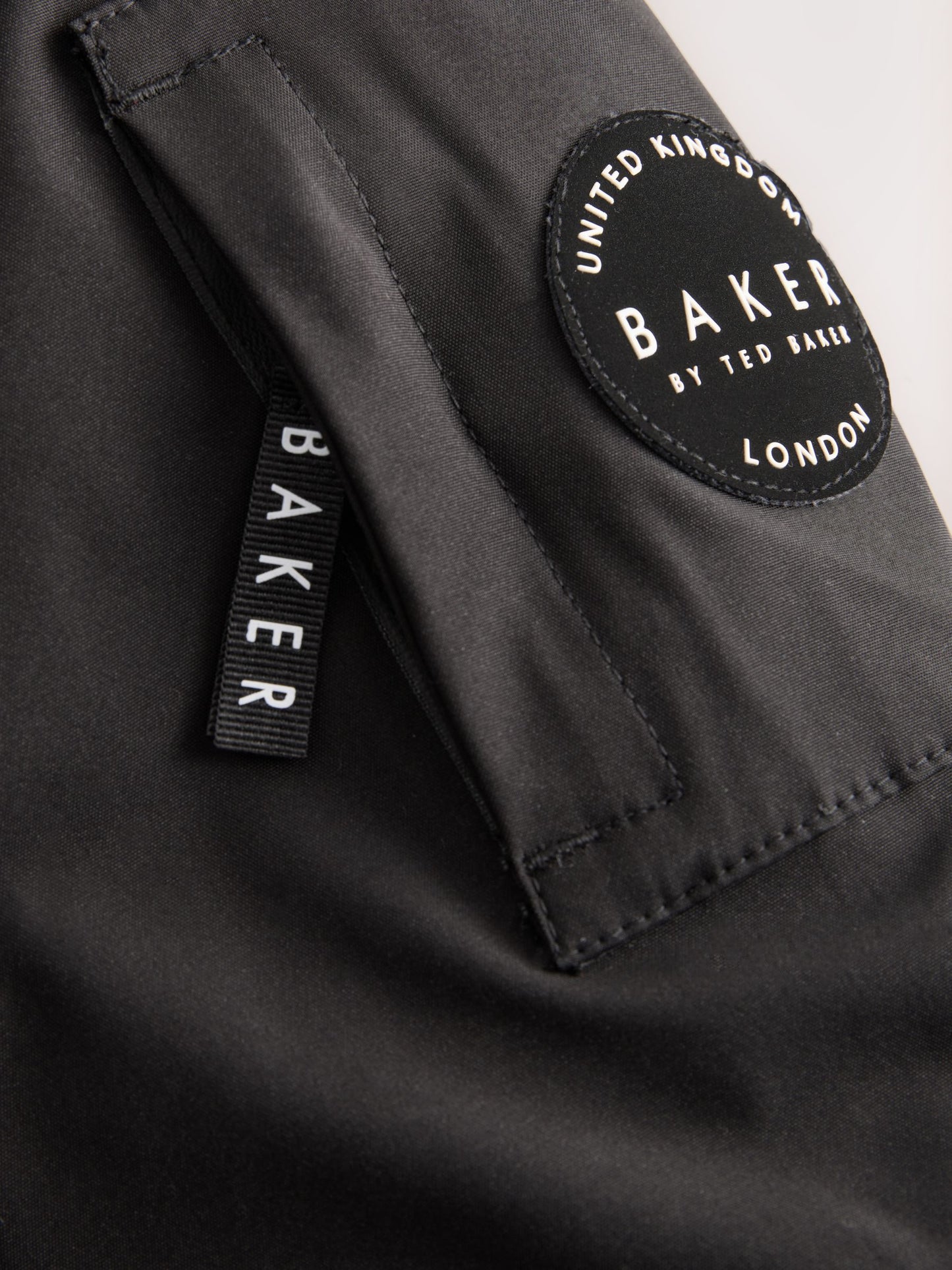 Baker by Ted Baker Shower Resistant Padded Bomber Black Coat image 11
