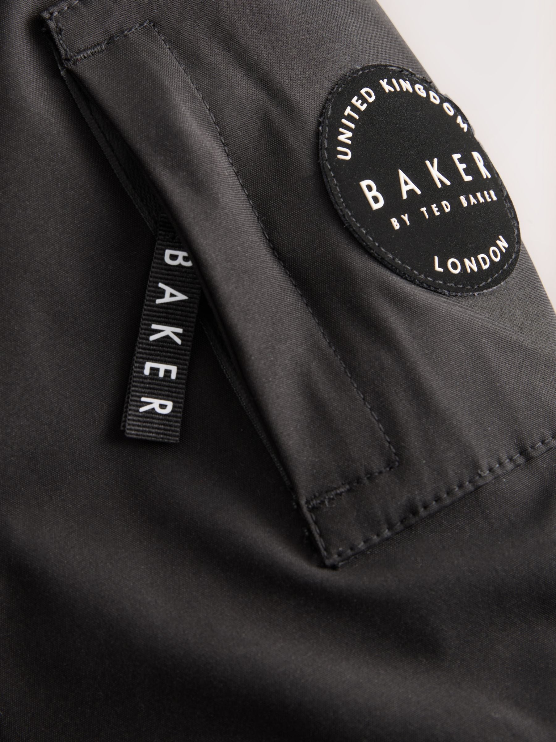Baker by Ted Baker Shower Resistant Padded Bomber Black Coat image 11