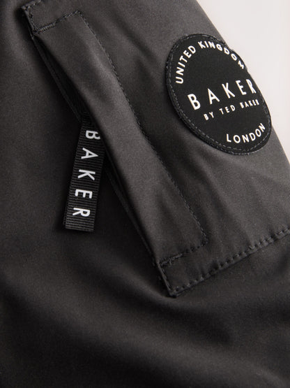 Baker by Ted Baker Shower Resistant Padded Bomber Black Coat image 11