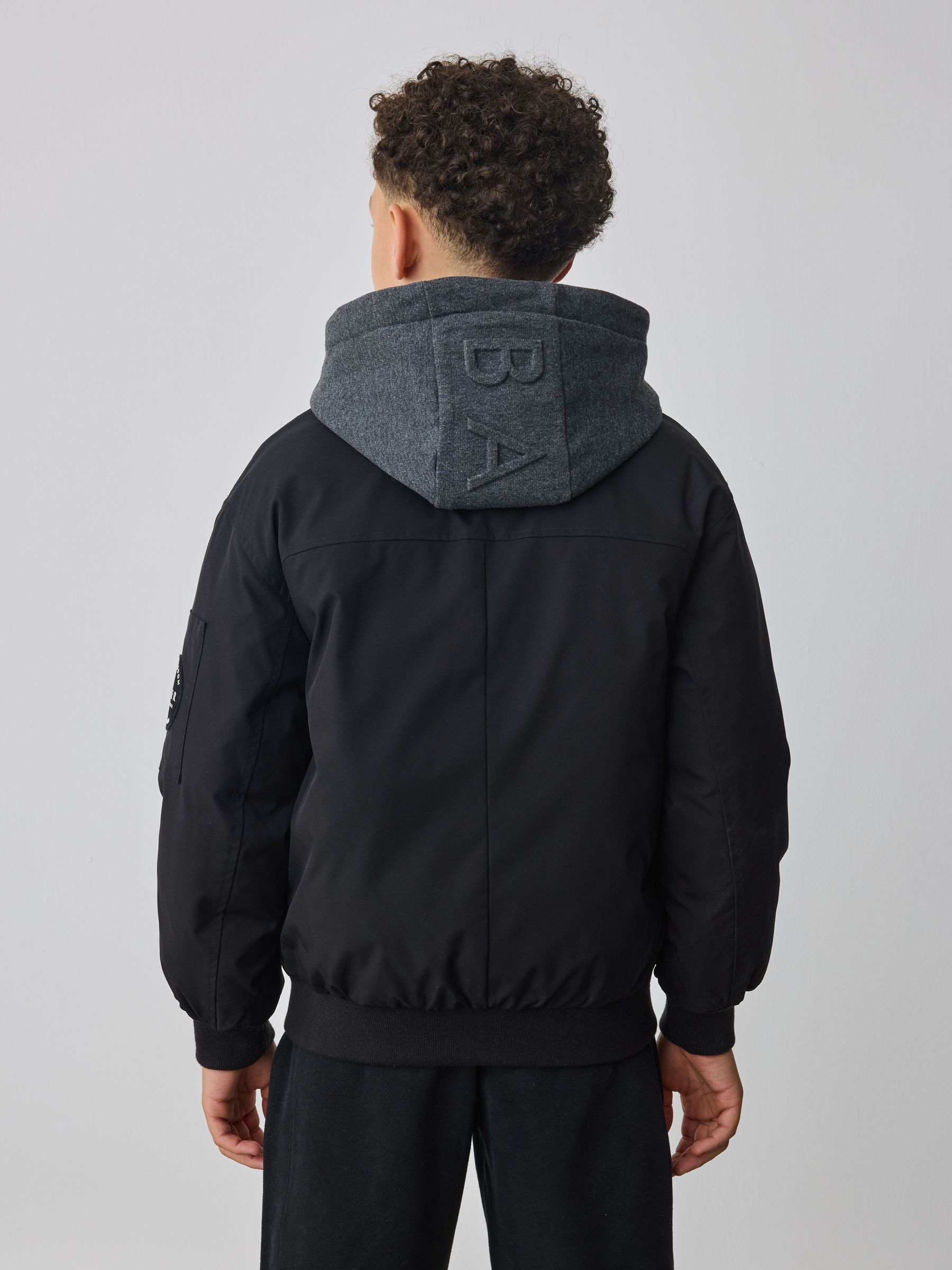 Baker by Ted Baker Shower Resistant Padded Bomber Black Coat image 4