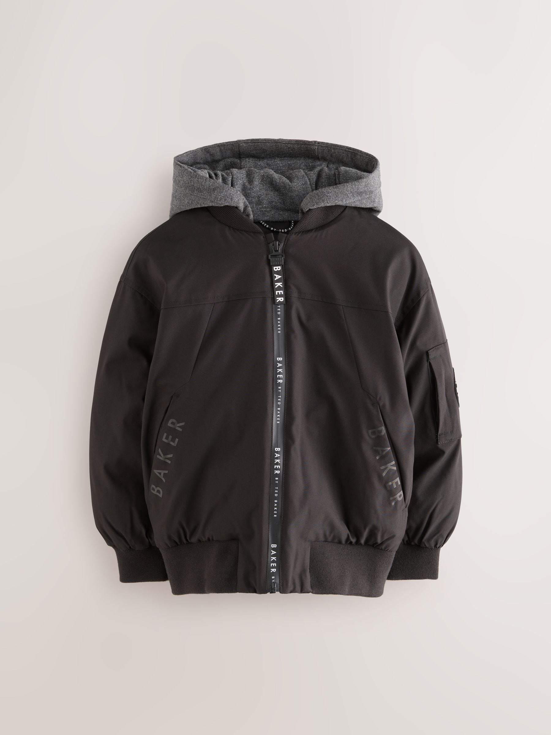 Baker by Ted Baker Shower Resistant Padded Bomber Black Coat image 7