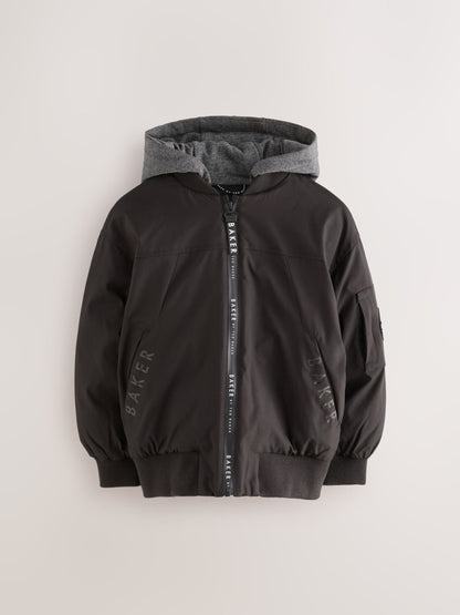 Baker by Ted Baker Shower Resistant Padded Bomber Black Coat image 7