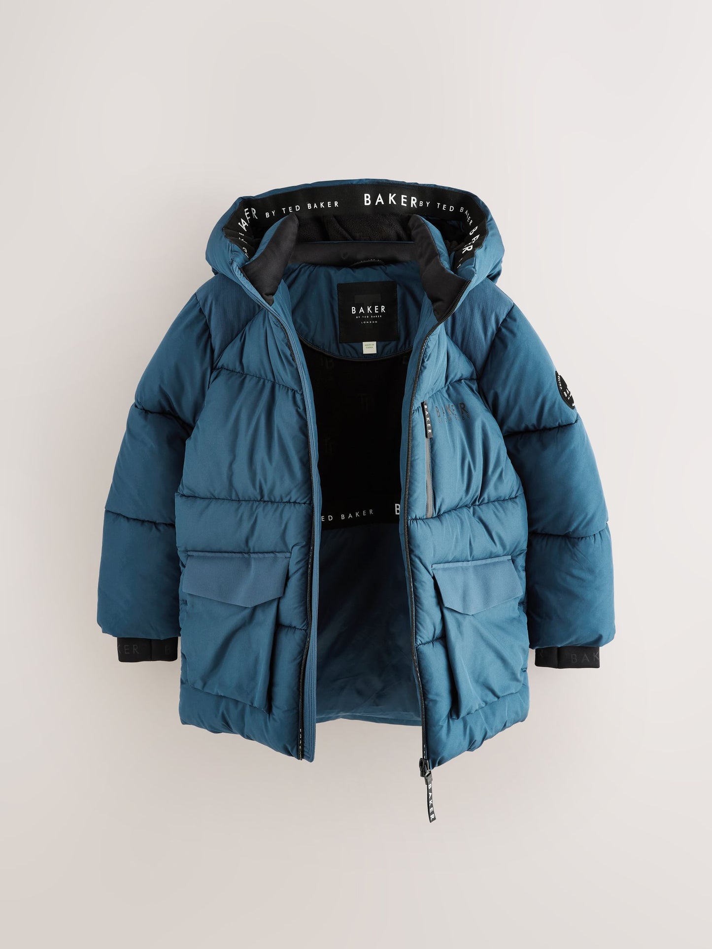 Baker by Ted Baker Blue Shower Resistant Midlength Padded Coat image 12