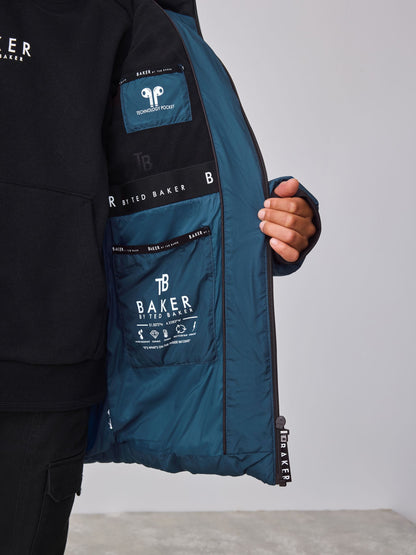 Baker by Ted Baker Blue Shower Resistant Midlength Padded Coat image 6