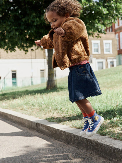 Brown Sausage Dog Borg Fleece Bomber Jacket (3mths-8yrs)