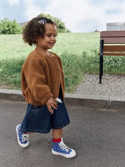 Brown Sausage Dog Borg Fleece Bomber Jacket (3mths-8yrs)