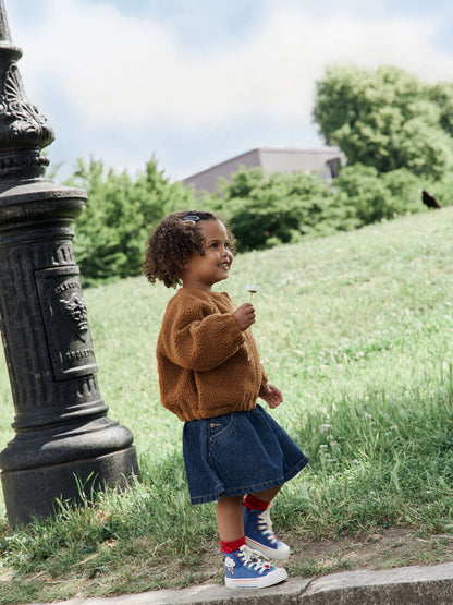 Brown Sausage Dog Borg Fleece Bomber Jacket (3mths-8yrs)