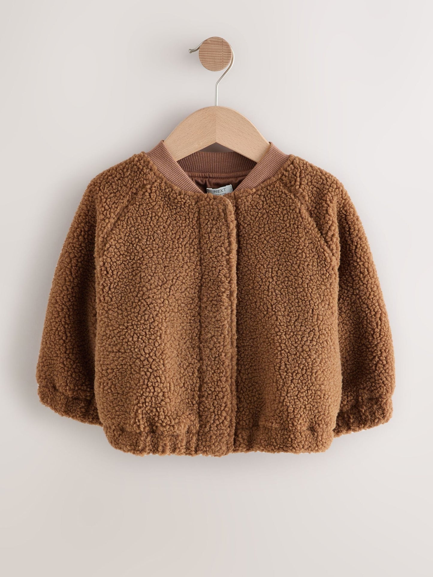 Brown Sausage Dog Borg Fleece Bomber Jacket (3mths-8yrs)