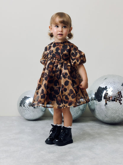 Animal Print Frill Party Dress (3mths-8yrs)