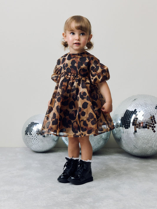Animal Print Frill Party Dress (3mths-8yrs)