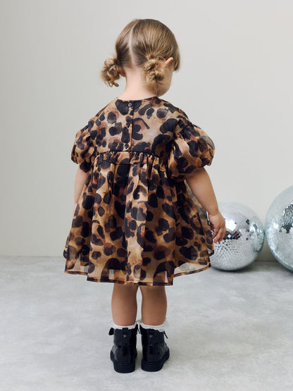 Animal Print Frill Party Dress (3mths-8yrs)