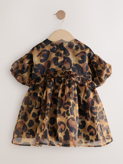 Animal Print Frill Party Dress (3mths-8yrs)