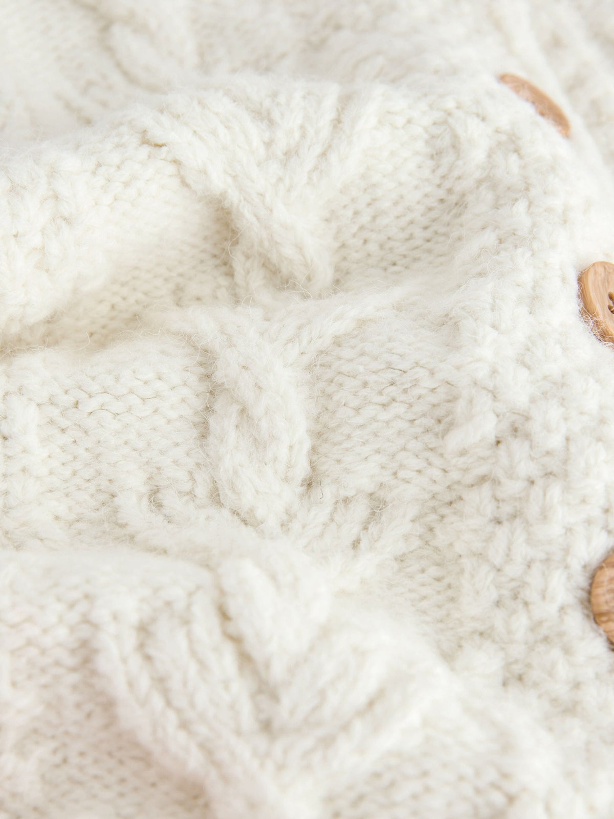 Ecru Chunky Knit Bobble Cardigan (3mths-10yrs) - image 2