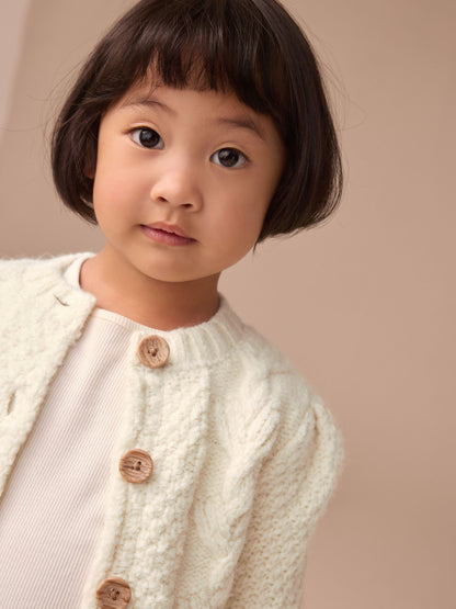 Ecru Chunky Knit Bobble Cardigan (3mths-10yrs) - image 5