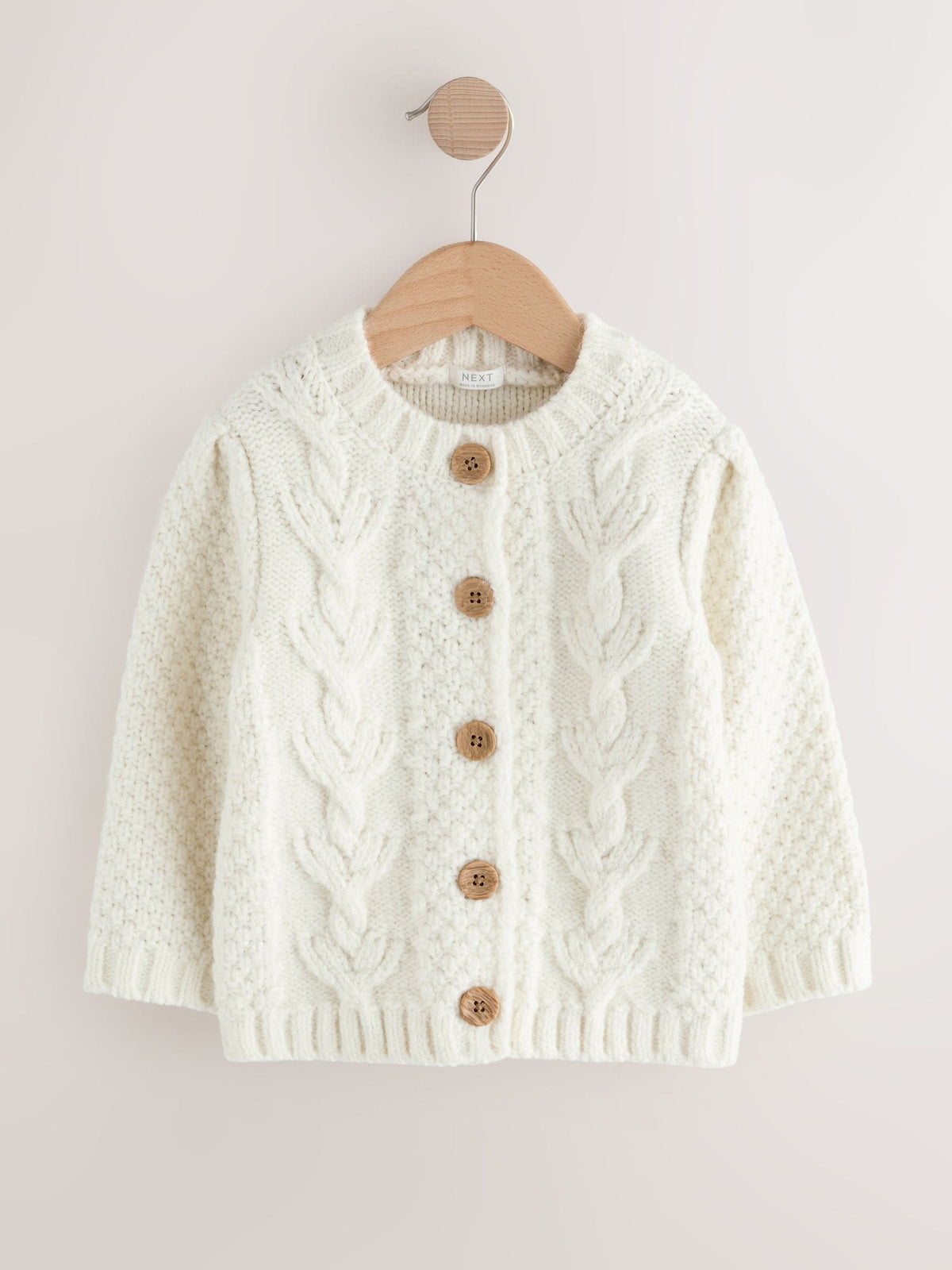 Ecru Chunky Knit Bobble Cardigan (3mths-10yrs) - image 6