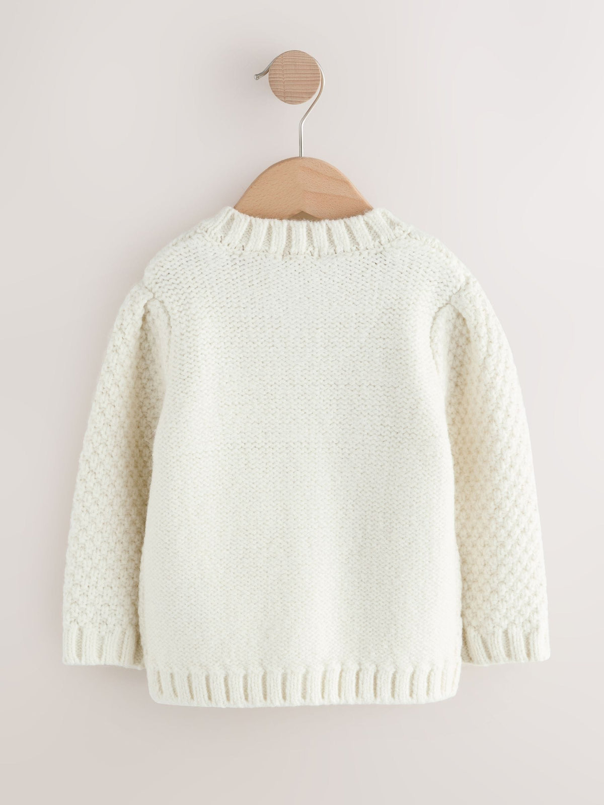 Ecru Chunky Knit Bobble Cardigan (3mths-10yrs) - image 7