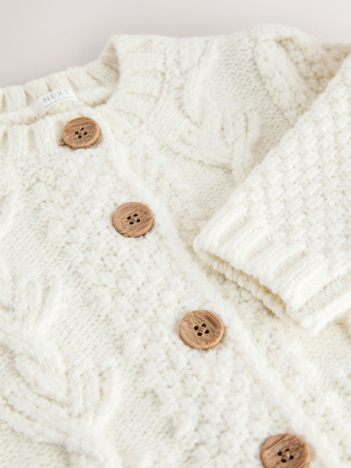 Ecru Chunky Knit Bobble Cardigan (3mths-10yrs) - image 8