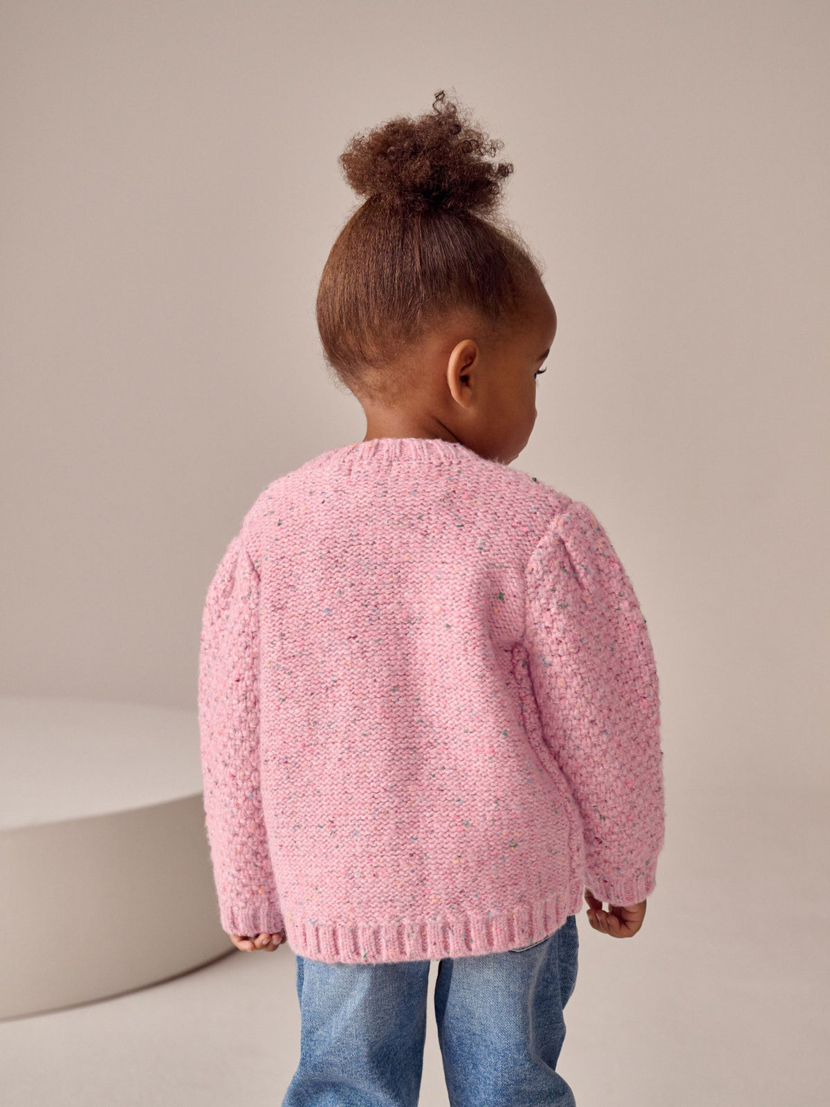 Pink Chunky Knit Bobble Cardigan (3mths-10yrs) - image 4
