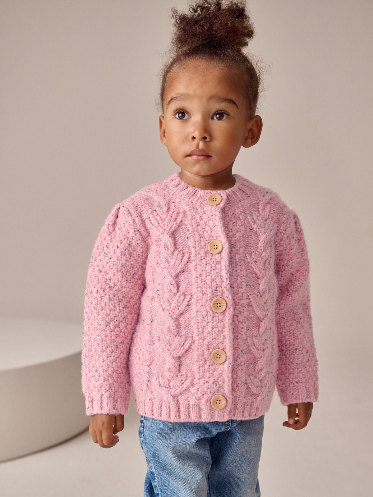 Pink Chunky Knit Bobble Cardigan (3mths-10yrs) - image 5