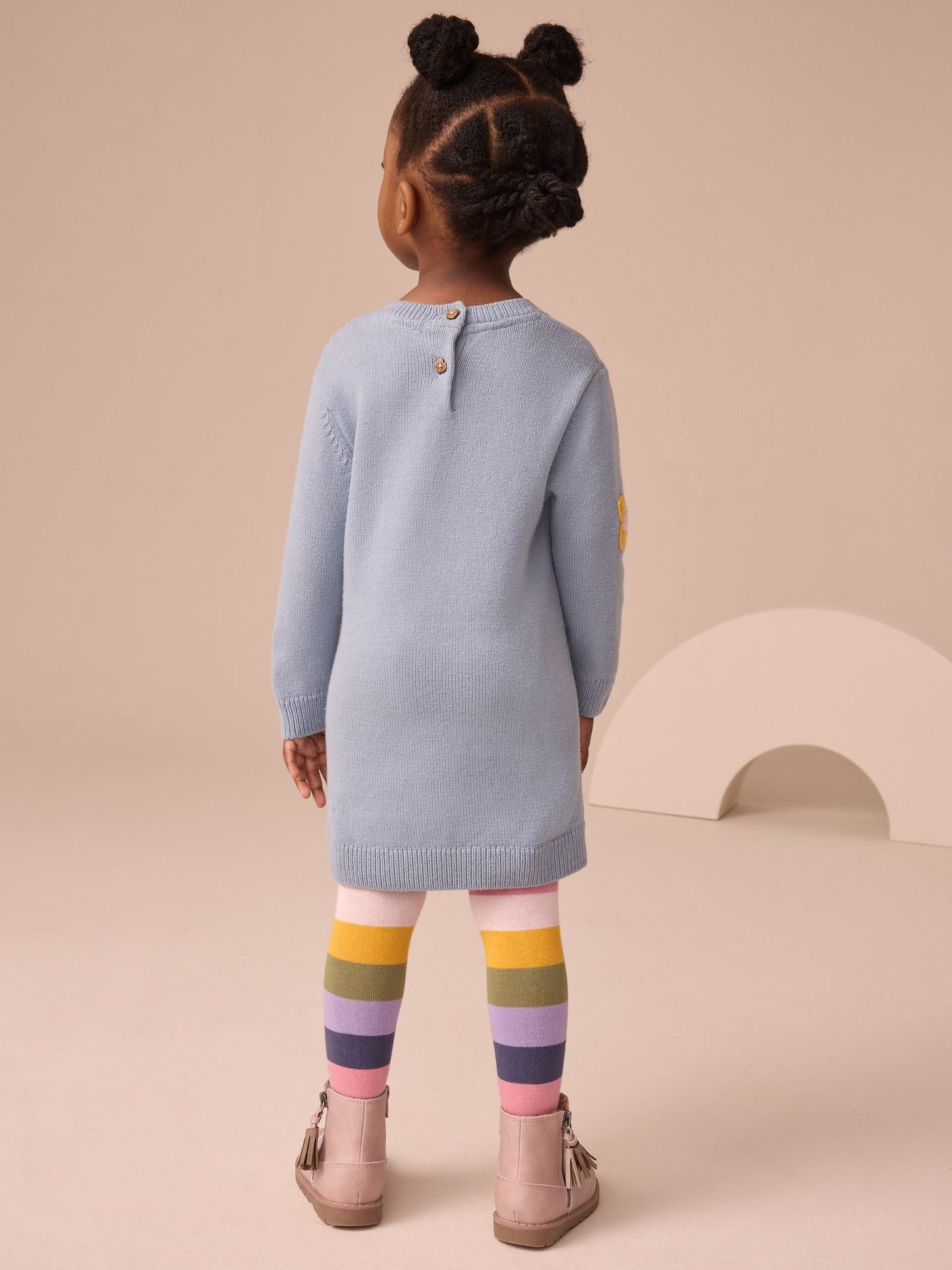 Blue Embroidered Jumper Dress and Tights Set (3mths-7yrs)