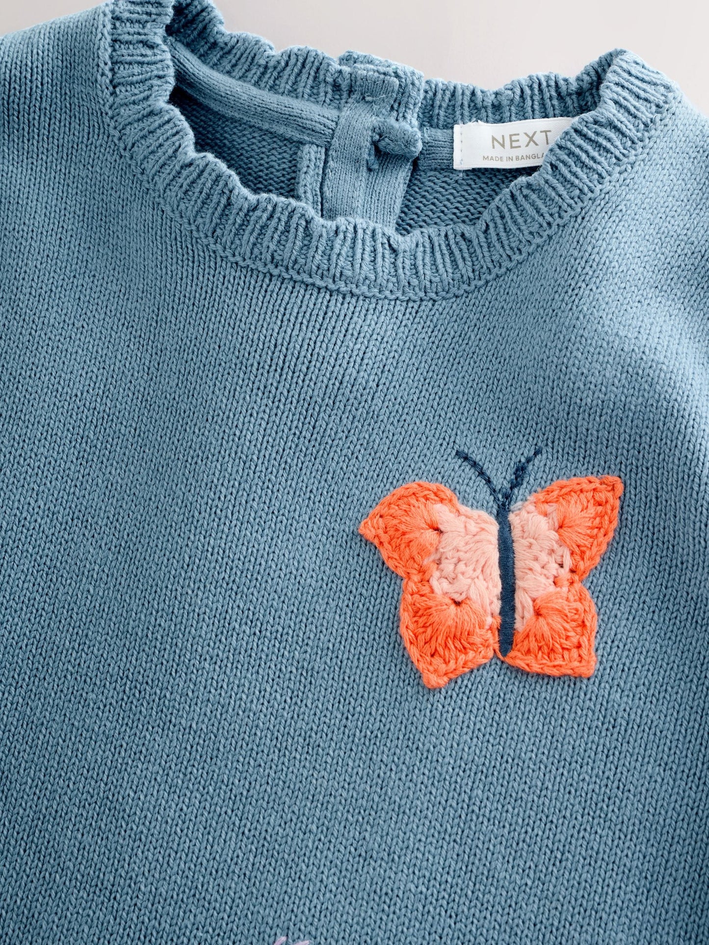 Blue Embroidered Jumper Dress and Tights Set (3mths-7yrs)