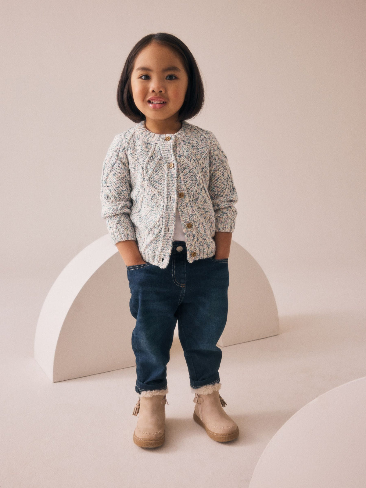 Blue Cable Knitted Cardigan (3mths-10yrs) - image 3